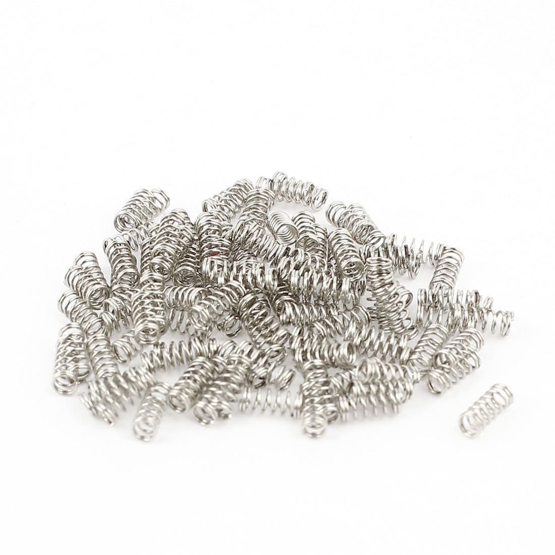 Harfington Compression Spring 0.25mm Wire Dia,2.3mm OD,5mm Free Length,Silver,100Pcs