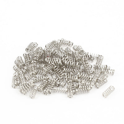 Harfington Compression Spring 0.25mm Wire Dia,2.3mm OD,5mm Free Length,Silver,100Pcs