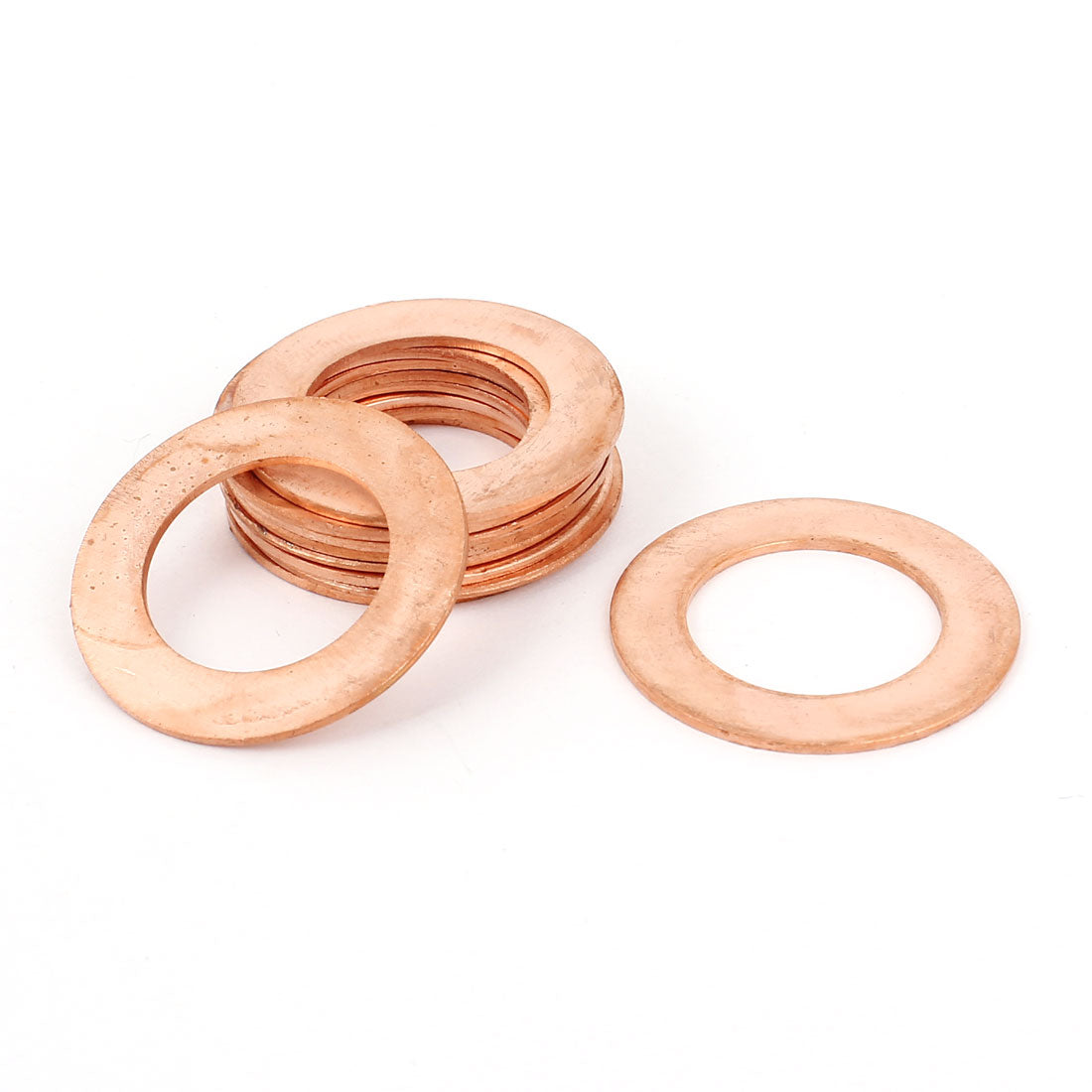 Harfington 17mm x 28mm x 1mm Metric  Shape Copper Flat Washer 10 Pcs