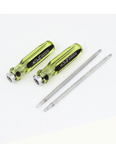 Harfington 2pcs Adjustable Length 2 Way 3mm Slotted Phillips Head Screwdriver Repair Tool