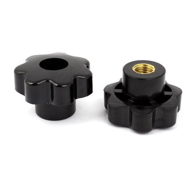 Harfington Black Replacement M12 x 50mm Female Threaded Knurled Clamping Knob 2 Pcs
