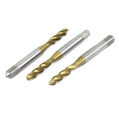 Harfington M4 x 0.7mm Spiral Flutes Screw Threaded HSS Machine Metric 3pcs