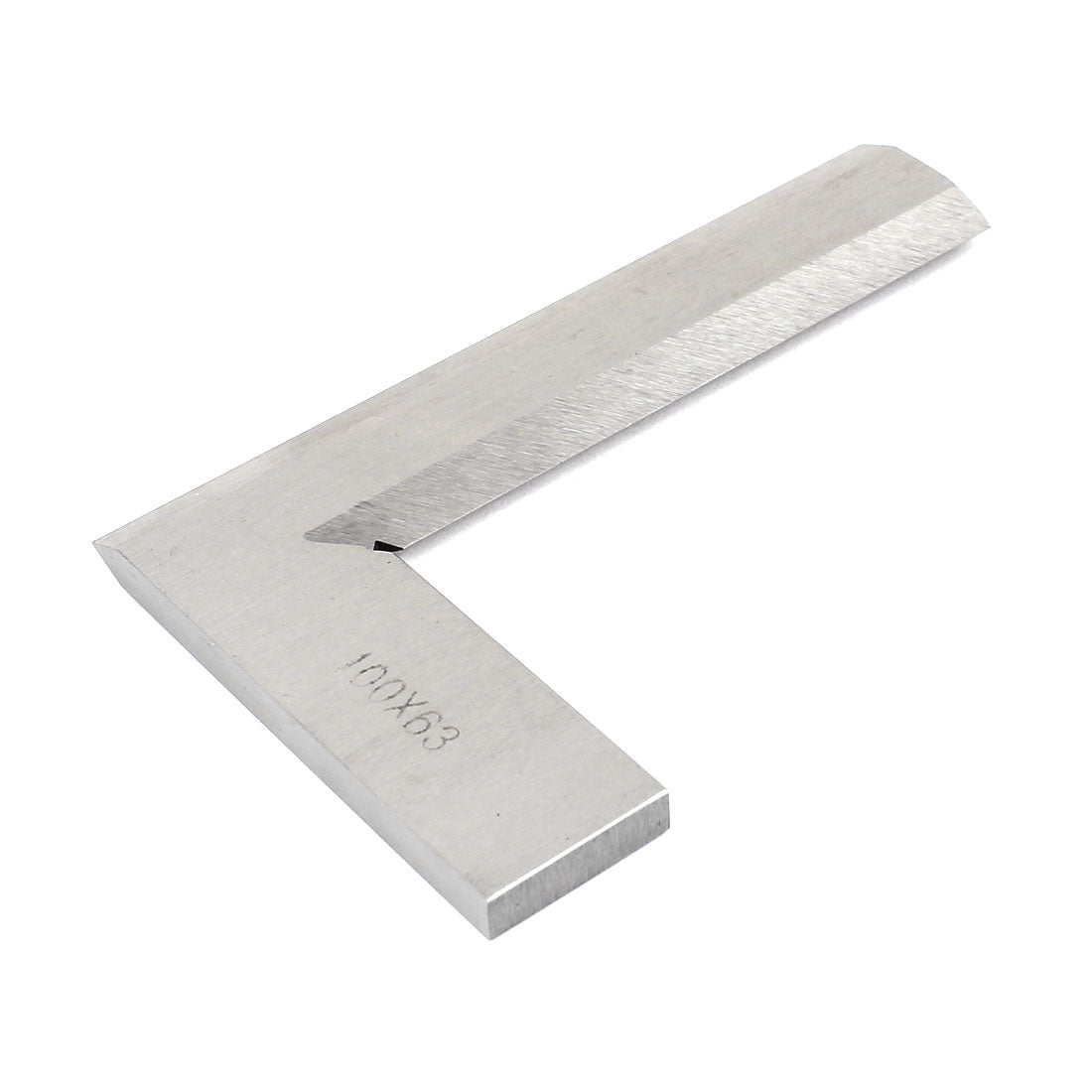 Harfington Woodworking 100mm x 63mm L Shaped Beveled Edge Try Square Ruler Silver Tone