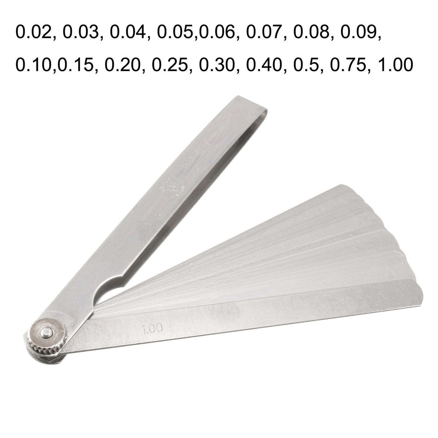 Harfington 0,02 bis 1 mm Dicke, metrische Füller-Fühlerlehre, 15,2 cm lang