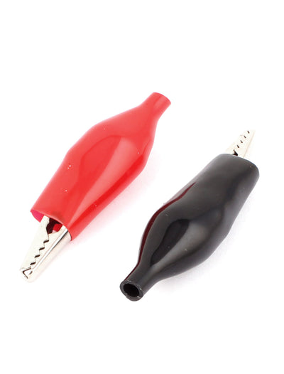 Harfington 12pcs Red Black Insulated Crocodile Alligator Test Clip Clamp 57mm Long