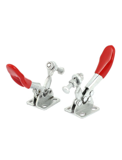 Harfington 2pcs 201A Quick Holding U Shaped Bar Red Grip Horizontal Toggle Clamp 27Kg 60Lbs