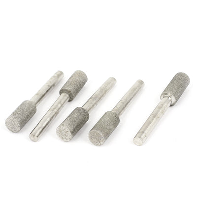 Harfington 5pcs 6mm Shank 10mm Dia Cylinder Head Grinding Diamond Mounted Point