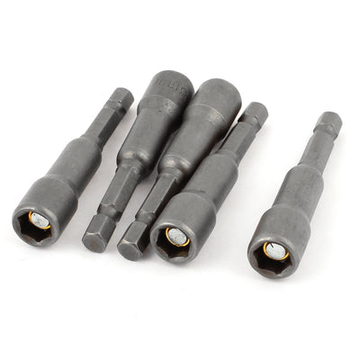 Harfington 5 Pcs 8mm Hex Nut Driver Set Socket Extension Adapter Power Magnet Head Tip Drill Bit Tool 13mm x 65mm