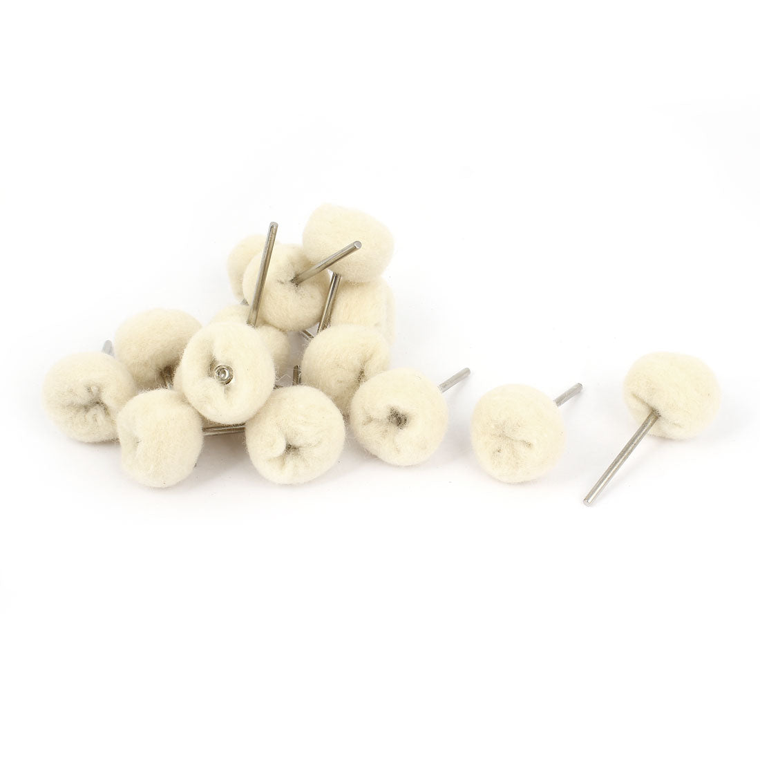 Harfington 15 Pcs Beige Straight Shank 1" Dia Cotton Pad Polish Buffing Wheel for Electric Drill