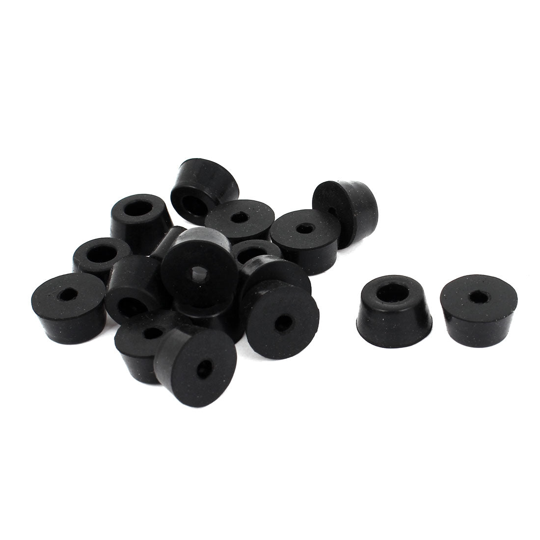 Harfington 18 Pcs Black Rubber 13x7x10mm Conical Treadmill Feet Protector Chair Leg Tips