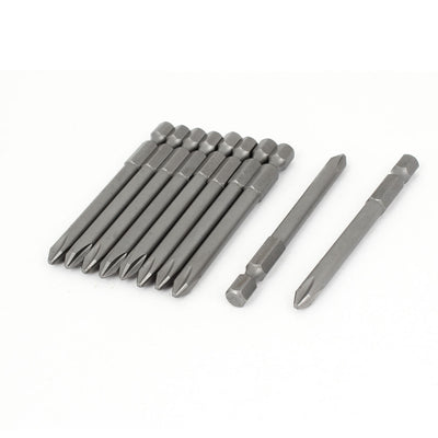 Harfington 75mm Length 1/4" Hex Shank 6mm PH2 Magnetic Phillips Screwdriver Bits 10 Pcs