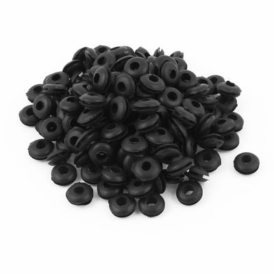Harfington 160Pcs Black Rubber Cable Protector Wiring Grommets Solid Gasket Ring