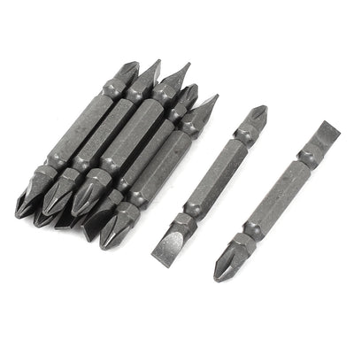 Harfington 10 Pcs 6mm Tip Magnetic Hex Shank Phillips Slotted Double End Screwdriver Bits
