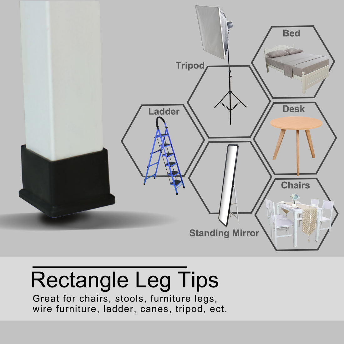 uxcell Uxcell 6 Pcs 30mm x 30mm Square Rubber Furniture Table Leg Foot Cover Holder Protector