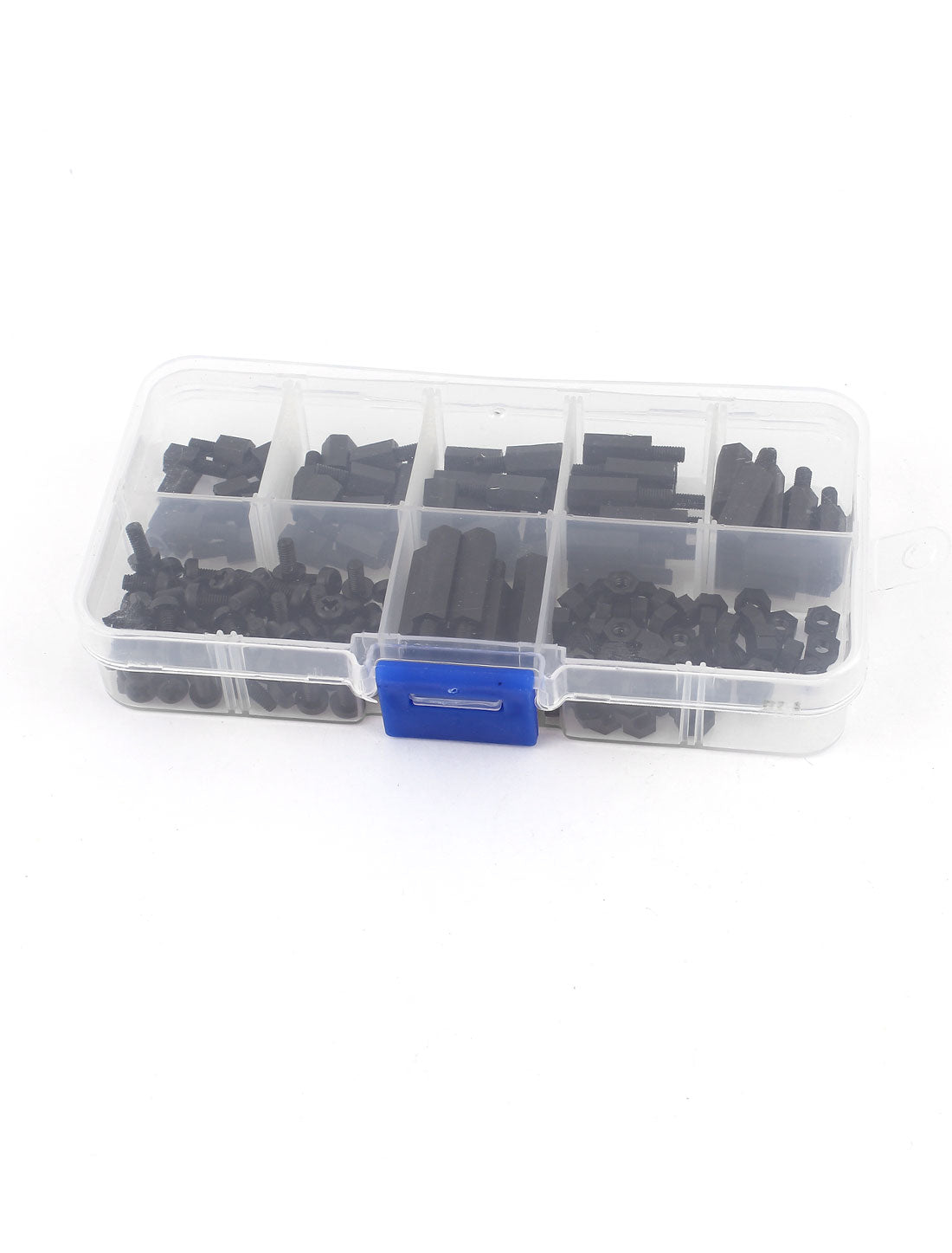 Harfington 180 Pcs M3 Nylon Hex Spacers Screw Nut Stand-off Plastic Assortment Kit Black