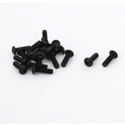 Harfington #4-40 x 3/8" UNC 10.9 Alloy Steel Hex Socket Button Head Machine Screws Black 20 Pcs
