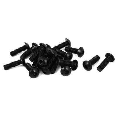Harfington #10-32 x 5/8" UNF 10.9 Alloy Steel Hex Socket Button Head Machine Screws Black 20 Pcs