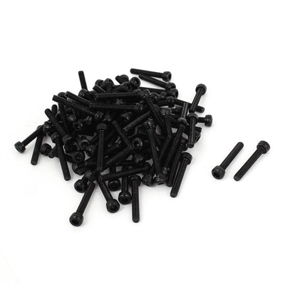 Harfington M3 x 20 Alloy Steel Hex Bolt Socket Head Cap Machine Screws Black 100 Pcs