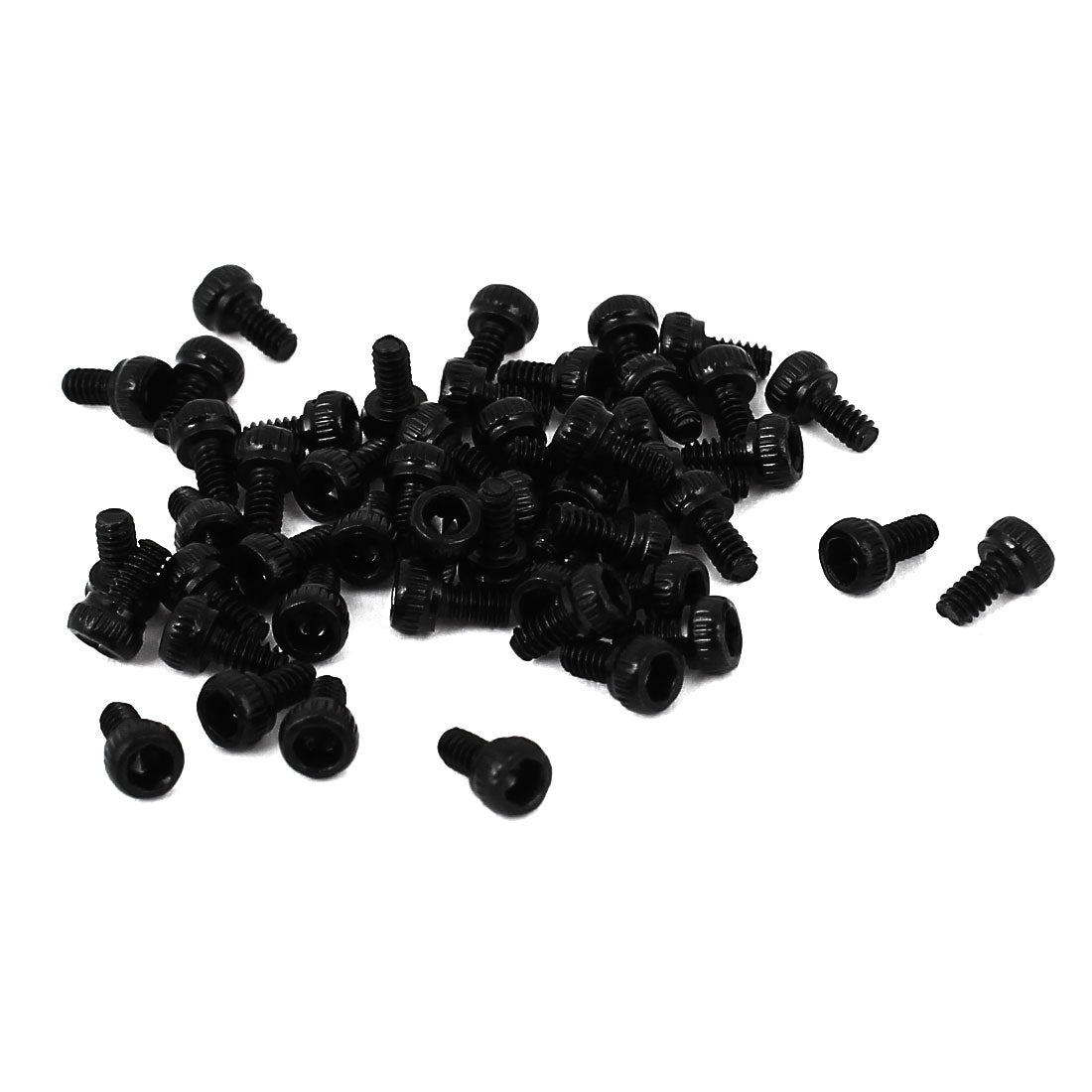 Harfington M1.6 x 3mm Alloy Steel Hex Bolt Socket Head Cap Machine Screws Black 50 Pcs