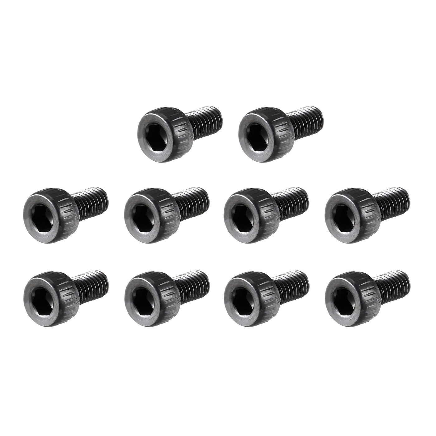 Harfington M3 x 6mm Alloy Steel Hex Bolt Socket Head Cap Screws Black 100 Pcs