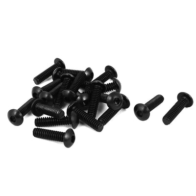 Harfington #10-24 x 3/4" UNC 10.9 Alloy Steel Hex Socket Button Head Machine Screws Black 20 Pcs