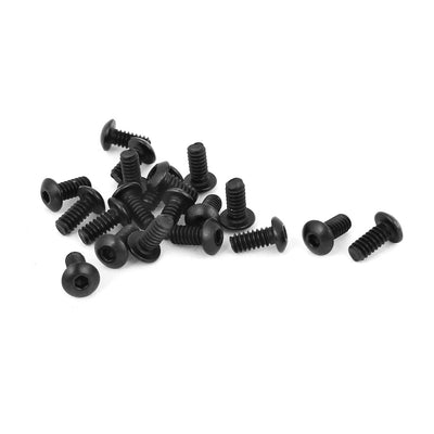 Harfington #6-32 x 5/16" UNC 10.9 Alloy Steel Hex Socket Button Head Machine Screws Black 20 Pcs