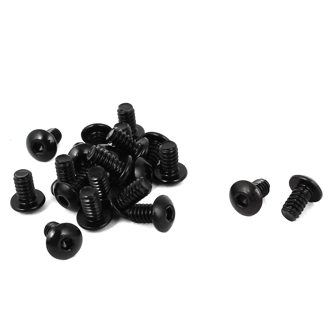 Harfington #6-32 x 1/4" UNC 10.9 Alloy Steel Hex Socket Button Head Machine Screws Black 20 Pcs