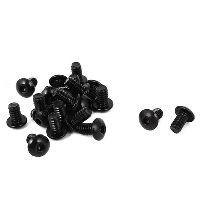 Harfington #6-32 x 1/4" UNC 10.9 Alloy Steel Hex Socket Button Head Machine Screws Black 20 Pcs