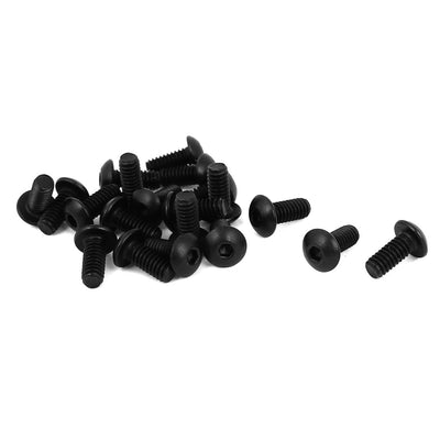 Harfington #8-32 x 3/8" UNC 10.9 Alloy Steel Hex Socket Button Head Machine Screws Black 20 Pcs