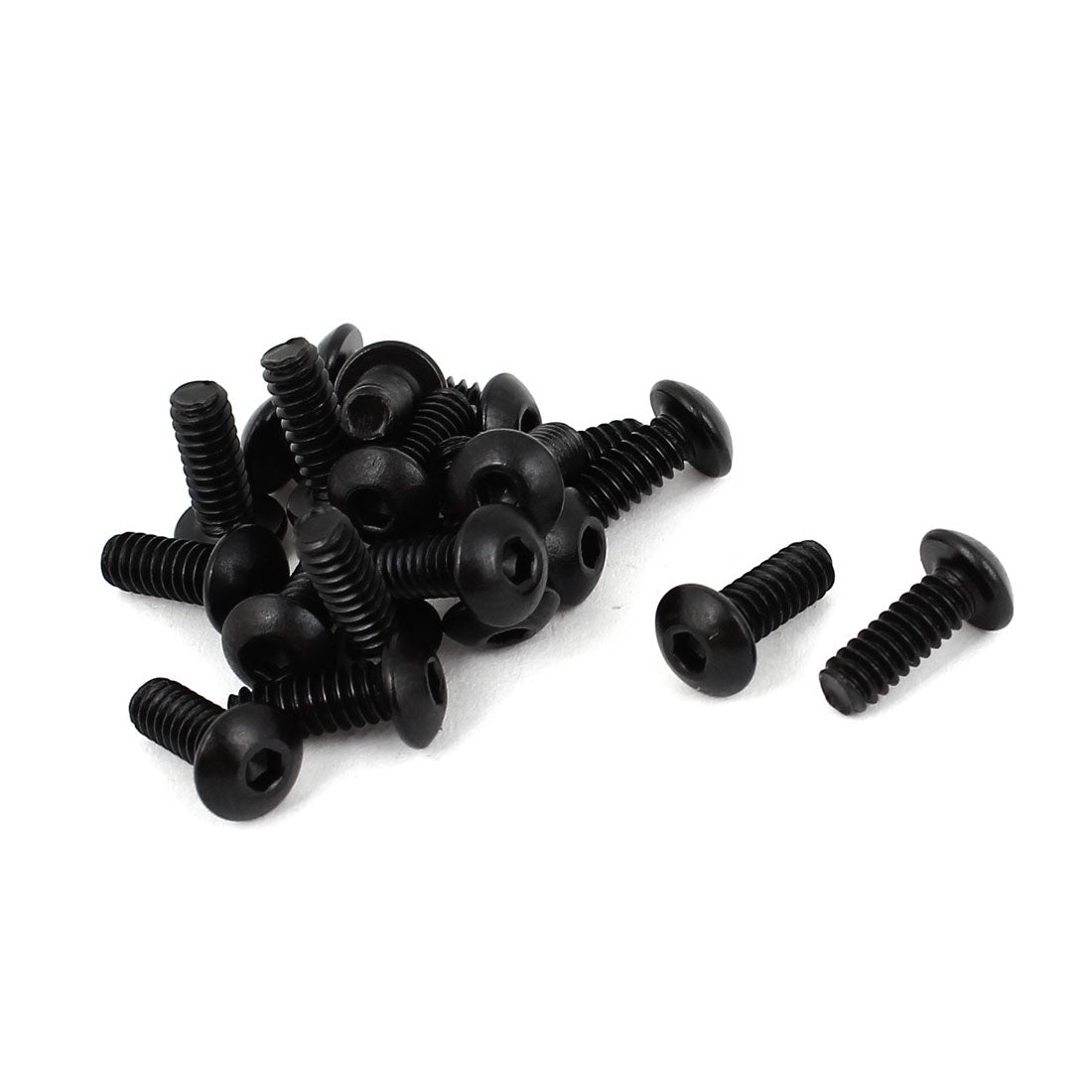 Harfington #6-32 x 3/8" UNC Alloy Steel Hex Socket Button Head Machine Screws Black 20 Pcs