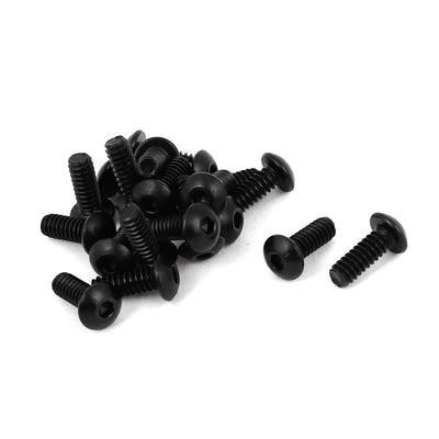 Harfington #6-32 x 3/8" UNC Alloy Steel Hex Socket Button Head Machine Screws Black 20 Pcs
