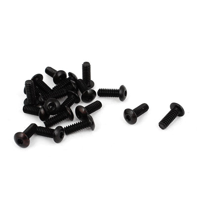 Harfington #4-40 x 5/16" UNC Alloy Steel Hex Socket Button Head Machine Screws Black 20 Pcs