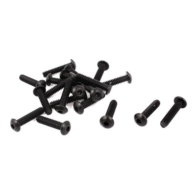 Harfington #6-32 x 5/8" UNC Alloy Steel Hex Socket Button Head Machine Screws Black 20 Pcs