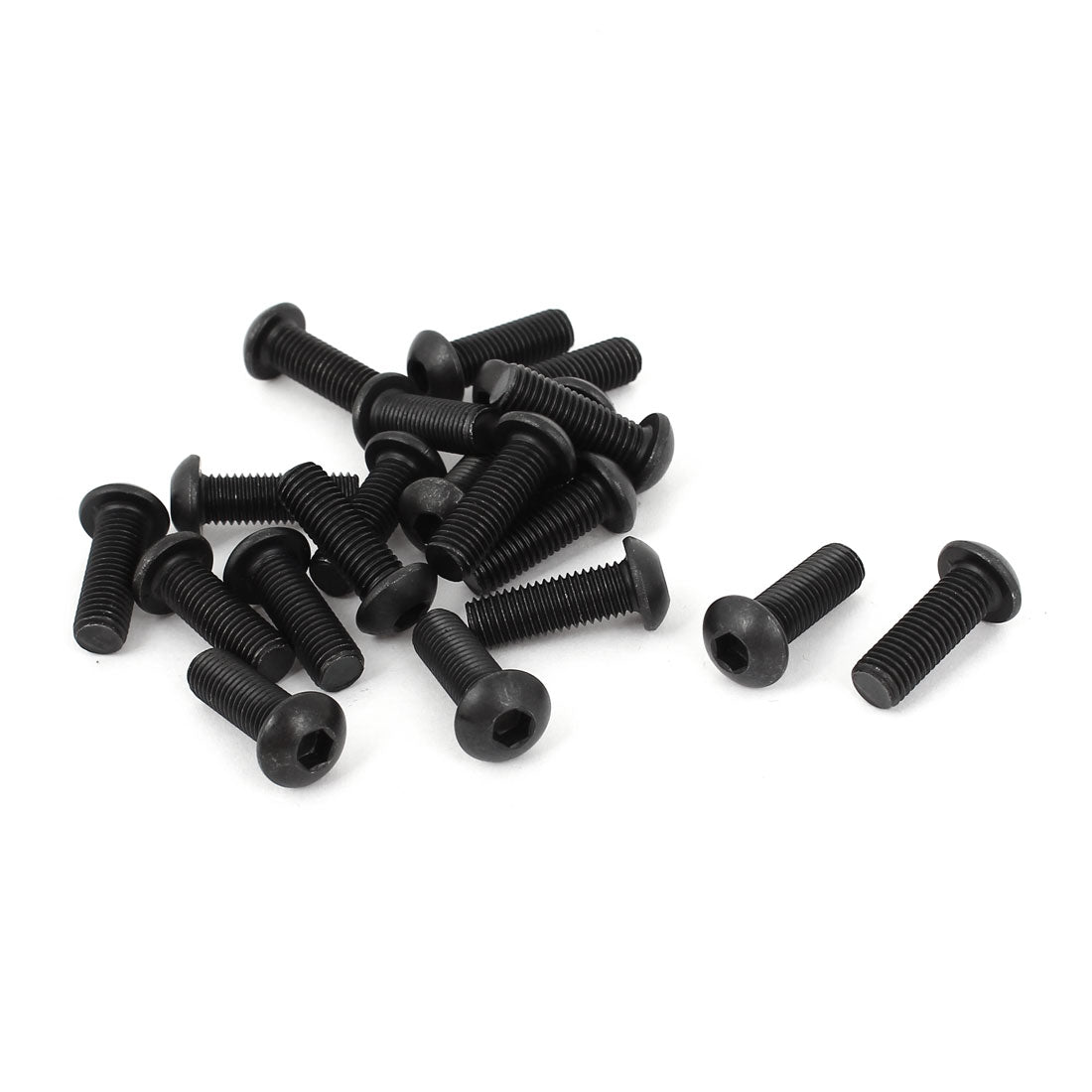 Harfington 1/4"-28 x 3/4" UNF Alloy Steel Hex Socket Button Head Machine Screws Black 20 Pcs