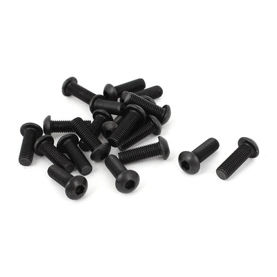 Harfington 1/4"-28 x 3/4" UNF Alloy Steel Hex Socket Button Head Machine Screws Black 20 Pcs