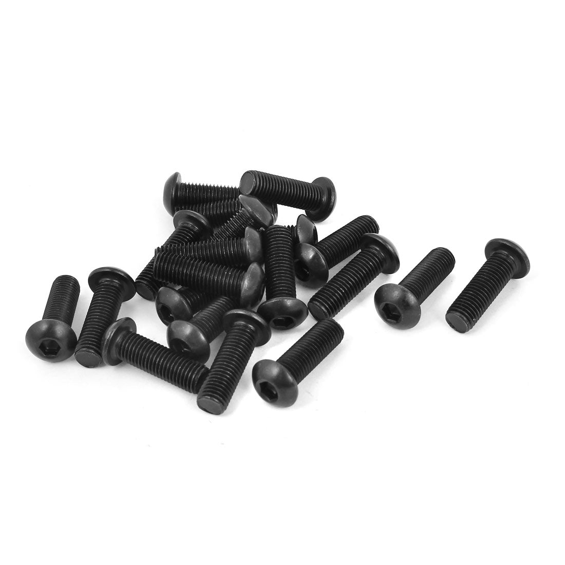 Harfington 5/16-24 x 1" UNF Alloy Steel Hex Socket Button Head Machine Screws Black 20 Pcs