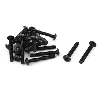 Harfington 10#-24 x 1-1/4" UNC 10.9 Alloy Steel Hex Socket Button Head Machine Screws Black 20 Pcs