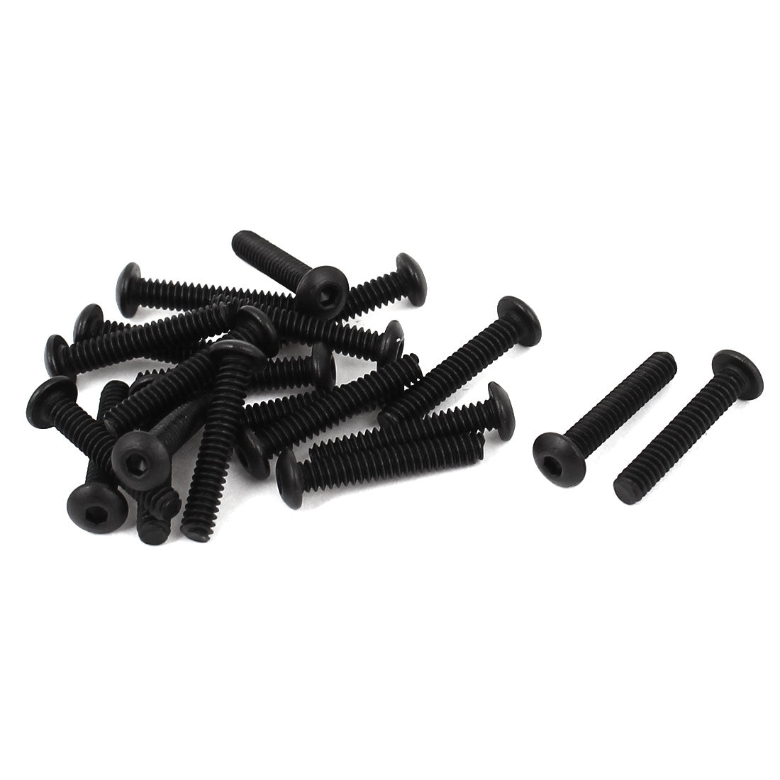 Harfington #4-40 x 5/8" UNC 10.9 Alloy Steel Hex Socket Button Head Machine Screws Black 20 Pcs