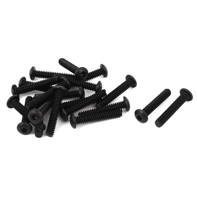 Harfington #4-40 x 5/8" UNC 10.9 Alloy Steel Hex Socket Button Head Machine Screws Black 20 Pcs