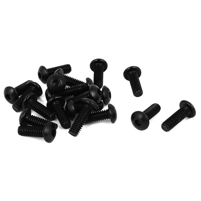 Harfington #8-32 x 1/2" UNC 10.9 Alloy Steel Hex Socket Button Head Machine Screws Black 20 Pcs