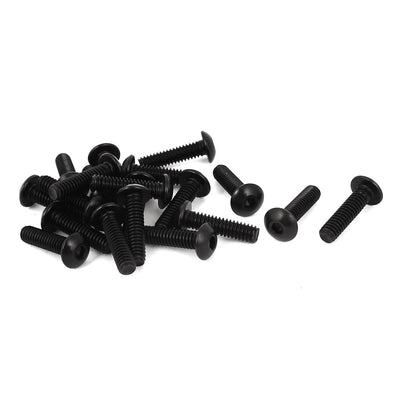 Harfington #8-32 x 5/8" UNC 10.9 Alloy Steel Hex Socket Button Head Machine Bolt Screws Black 20 Pcs