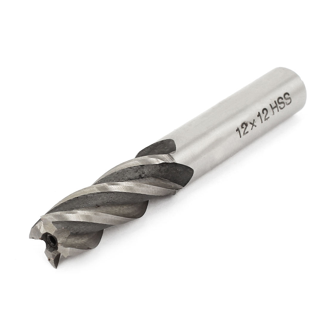 Harfington 12mm x 12mm Helical Groove HSS-AL Straight Shank 4 Flutes End Mill Cutter
