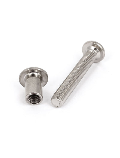Harfington Furniture Hardware 6mmx40mm Phillips Countersunk Screw Bolts Barrel Nuts 20 Sets