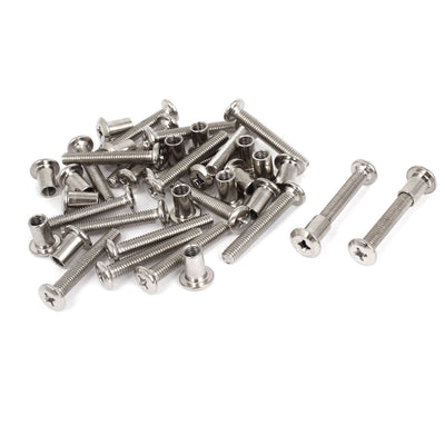 Harfington Furniture Hardware 6mmx40mm Phillips Countersunk Screw Bolts Barrel Nuts 20 Sets