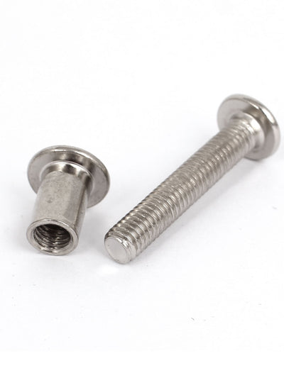 Harfington Furniture 6mmx35mm Phillips Countersunk Head Screw Bolts Dowel Barrel Nuts 10sets