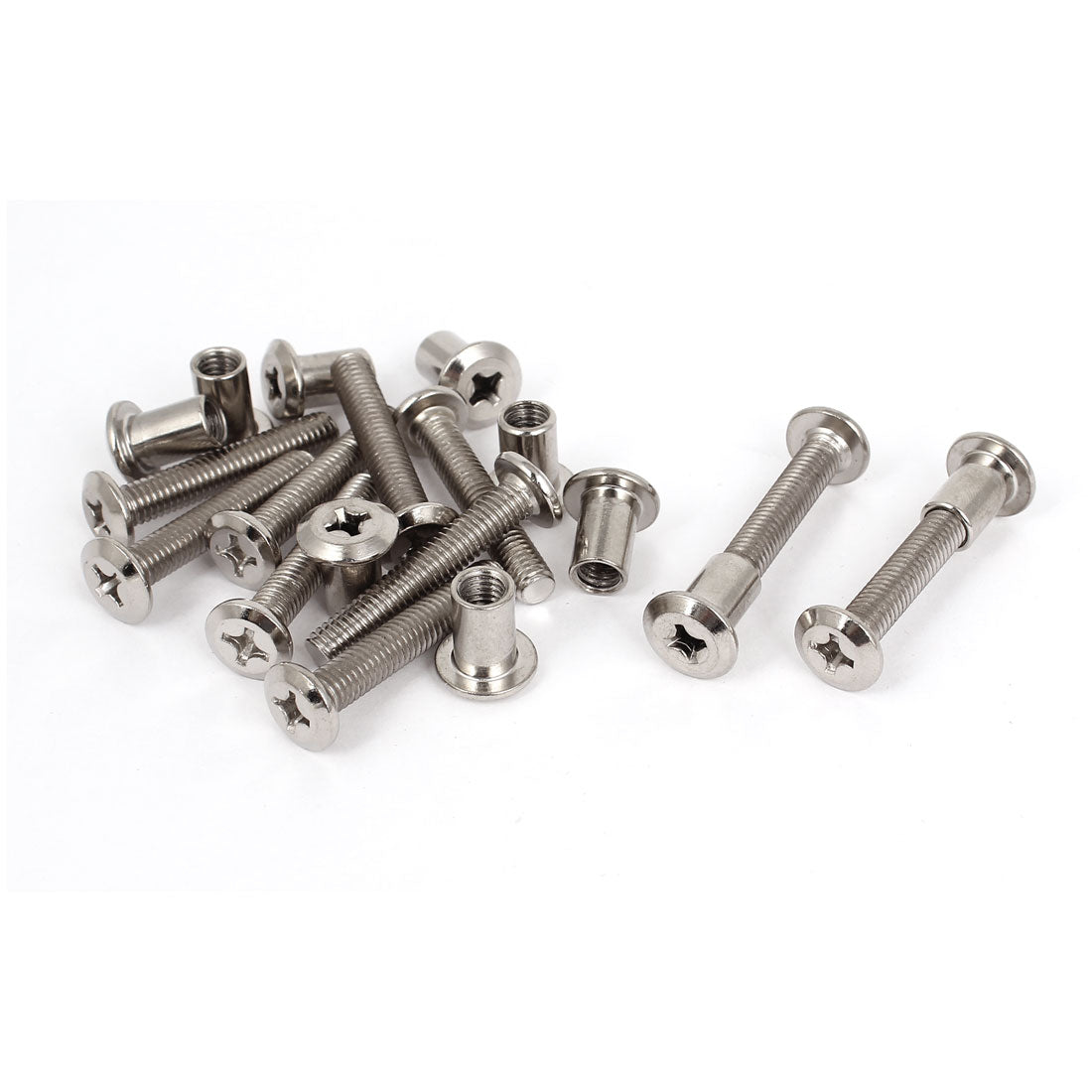 Harfington Furniture 6mmx35mm Phillips Countersunk Head Screw Bolts Dowel Barrel Nuts 10sets