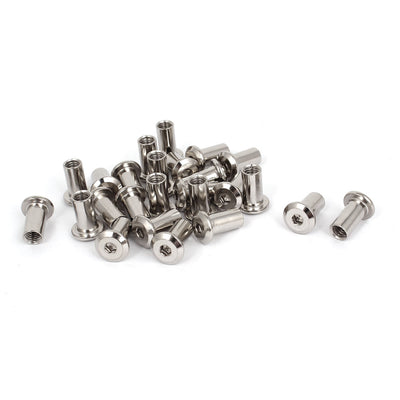 Harfington 25pcs 18mm Long M6 Rivet Hex Socket Head Cap Screw Nut Furniture Hardware