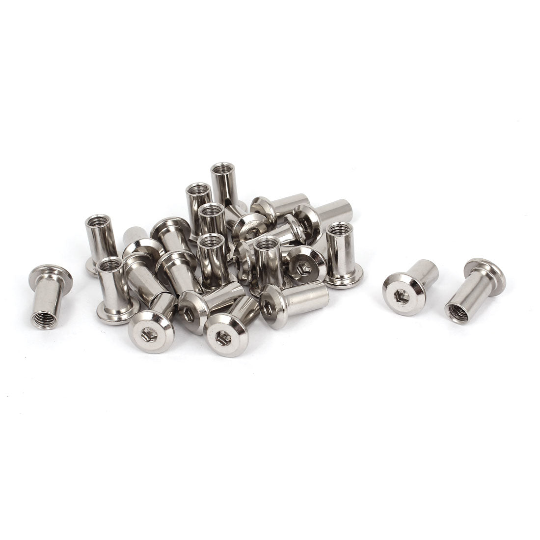 Harfington 25pcs 18mm Long M6 Rivet Hex Socket Head Cap Screw Nut Furniture Hardware