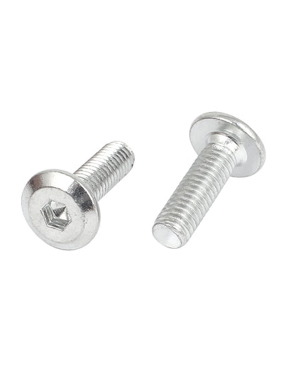 Harfington 20 Pcs Countersunk Flat Head Hex Key Socket Bolts Screws Fasteners M6 x 20mm