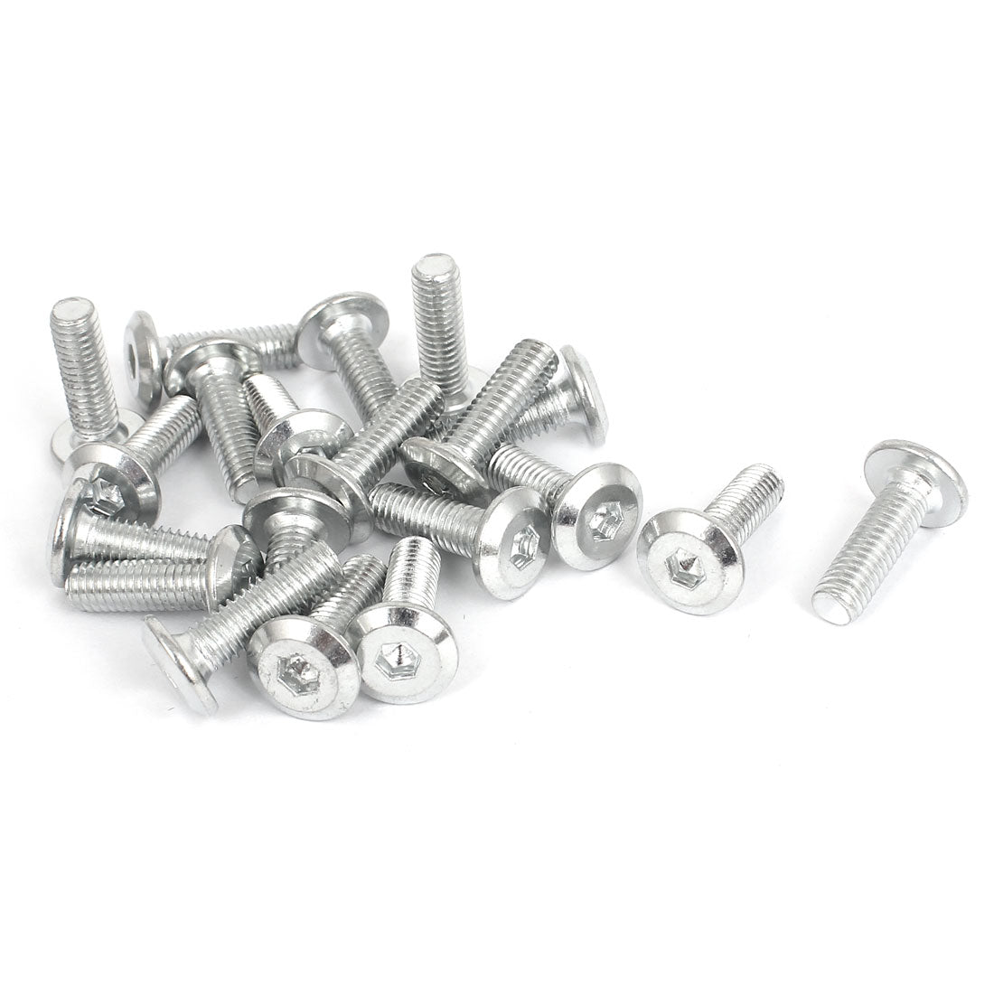Harfington 20 Pcs Countersunk Flat Head Hex Key Socket Bolts Screws Fasteners M6 x 20mm